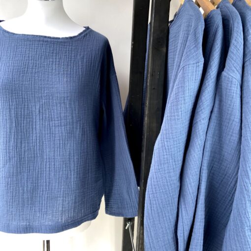 Glynn luchtige zomertop blauw