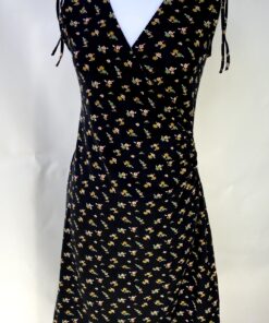 Linde overslag jurk bio jersey zwart bloemen